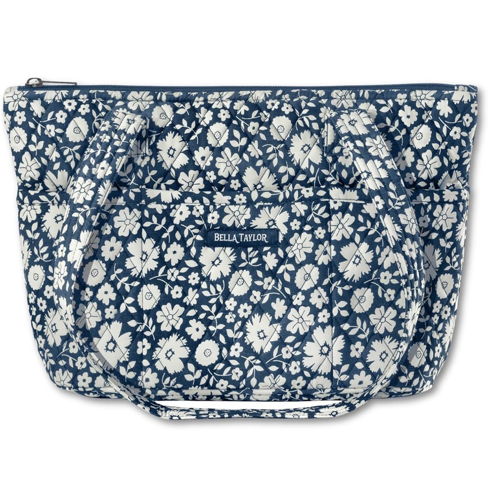 Bella Taylor Navy Floral Tote Bag